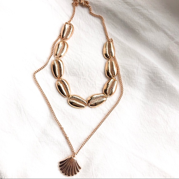 🐚 Boho Gold Two Layers Shell Necklaces - Picture 4 of 6